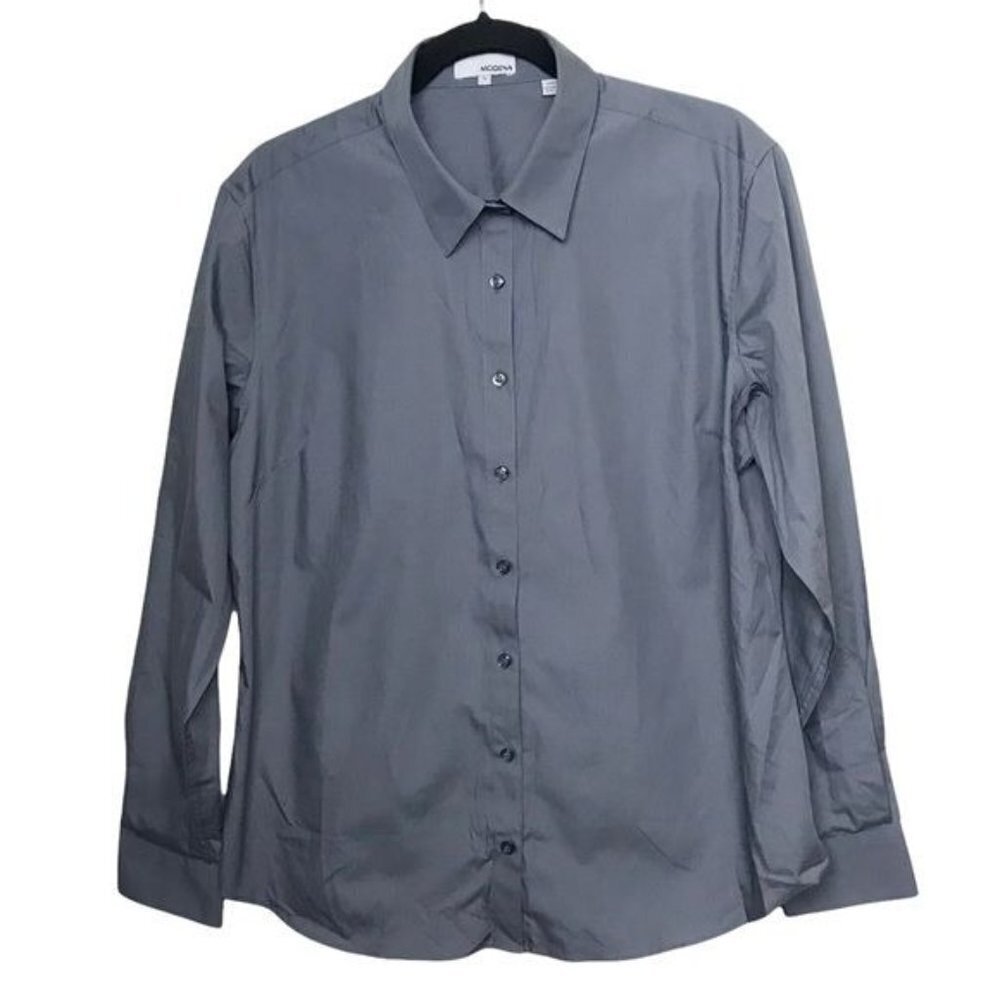 Modena Gray Long Sleeve Button Up Shirt